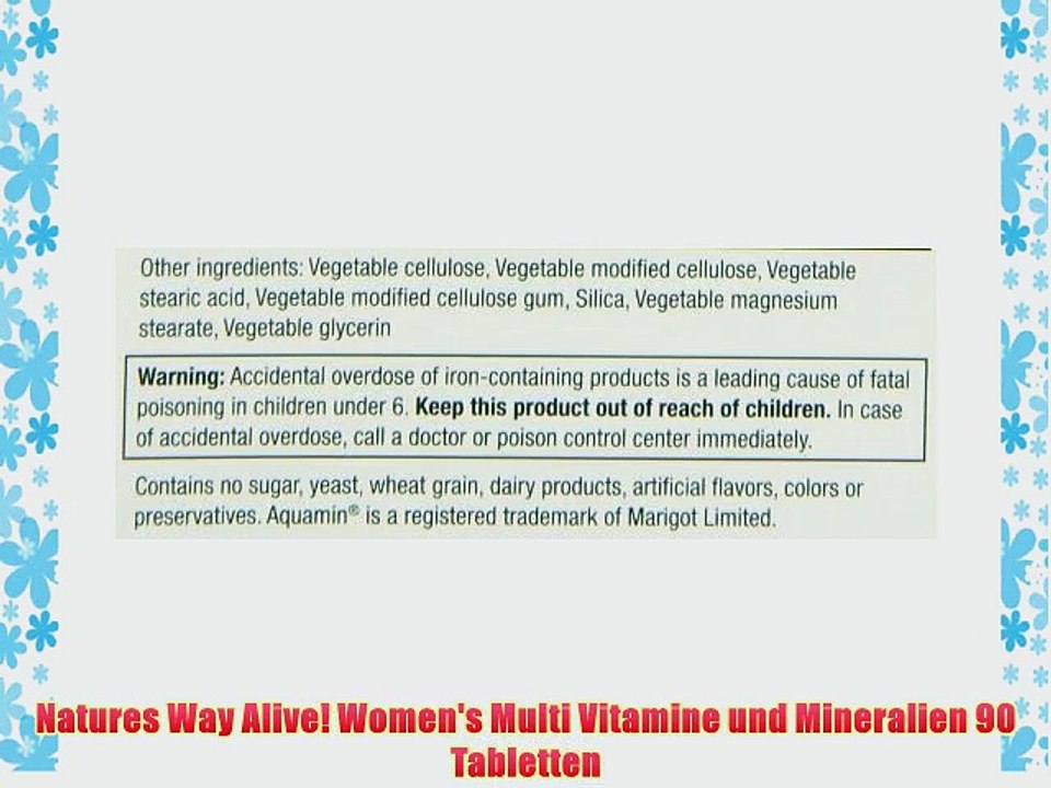 Natures Way Alive! Women's Multi Vitamine und Mineralien 90 Tabletten