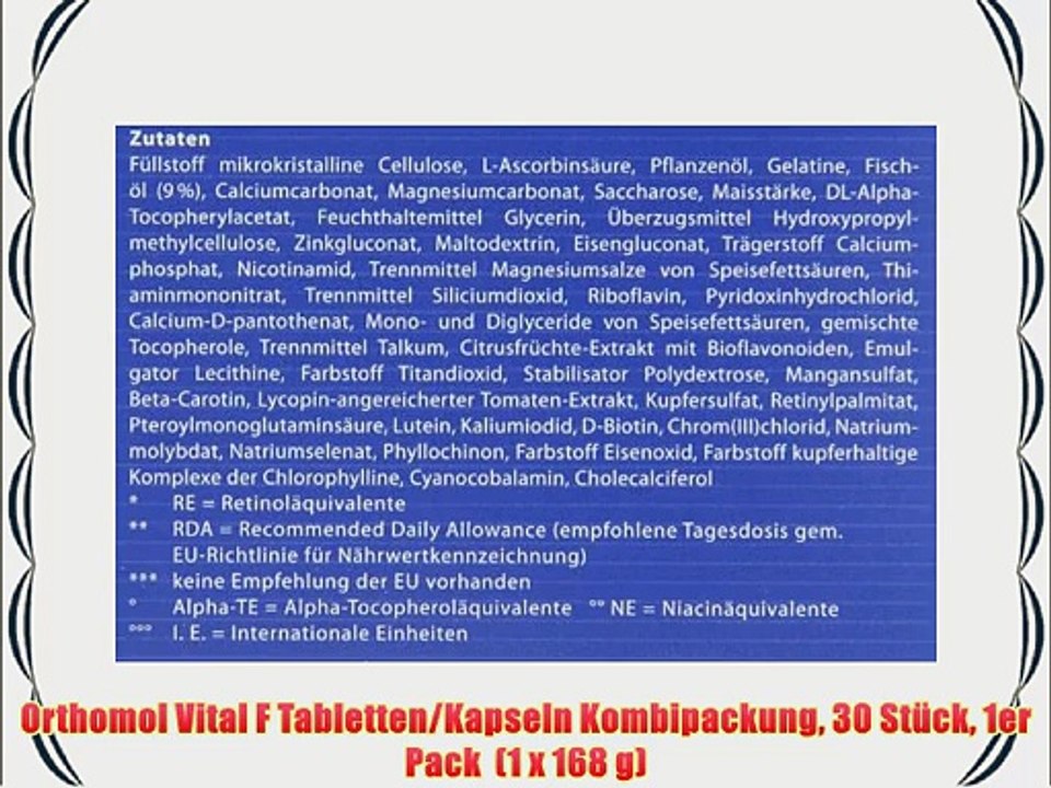 Orthomol Vital F Tabletten/Kapseln Kombipackung 30 St?ck 1er Pack  (1 x 168 g)