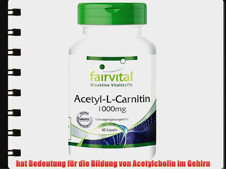 Acetyl-L-Carnitin 1000mg 60 Kapseln vegetarisch