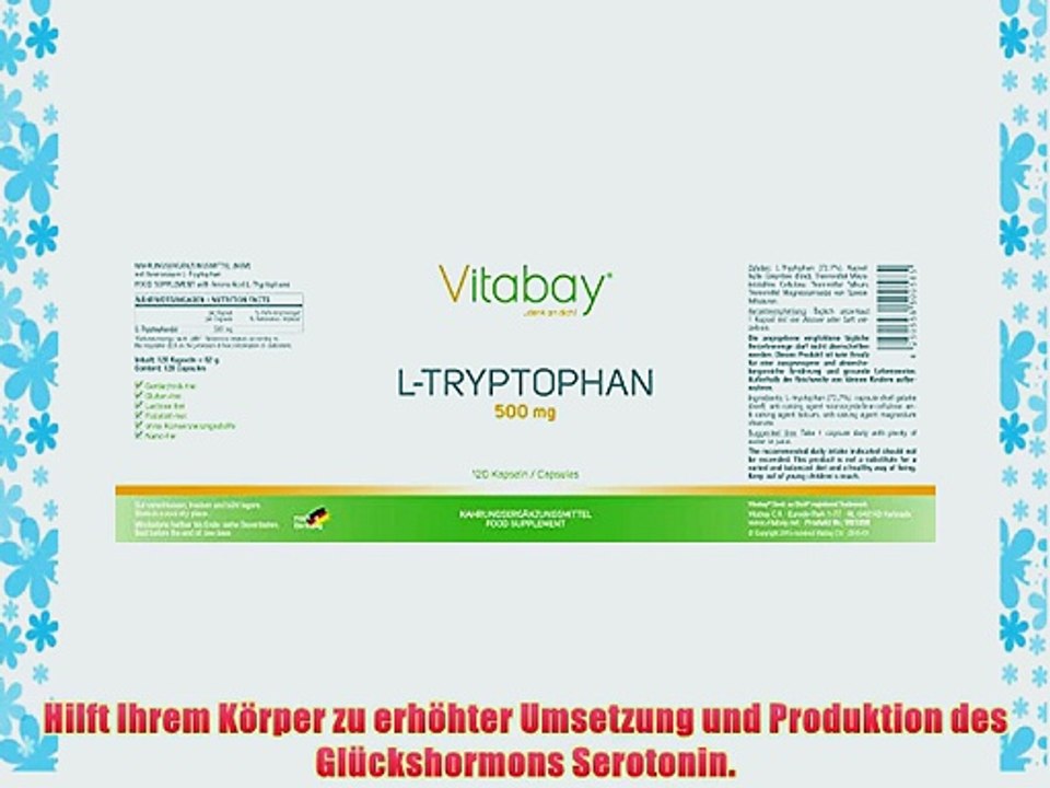 L-Tryptophan - 500 mg - 120 Kapseln
