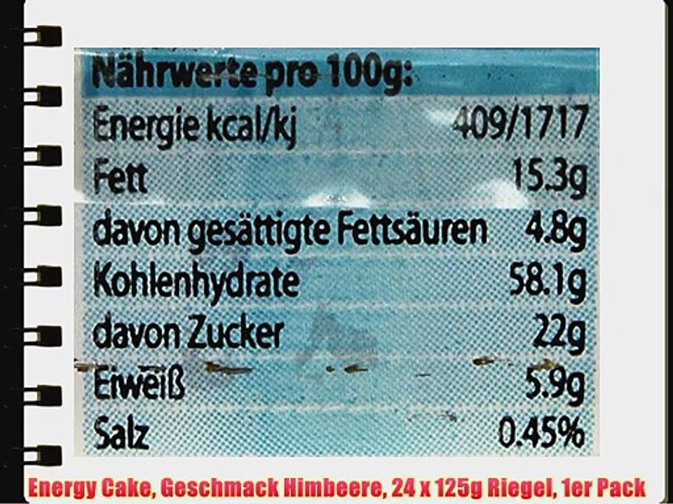 Energy Cake Geschmack Himbeere 24 x 125g Riegel 1er Pack