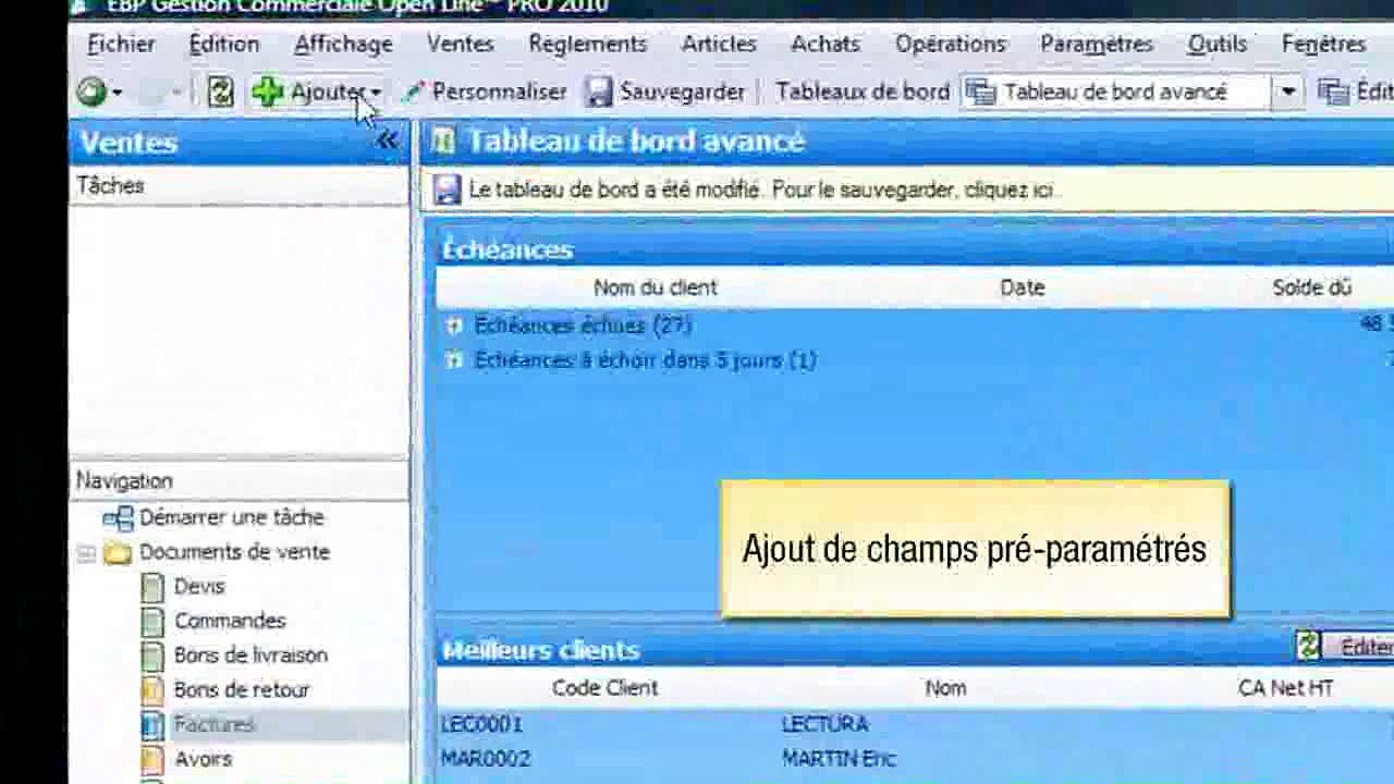 Tuto : Les tableaux de bord personnalisables avec EBP Gestion Commerciale Ligne PME