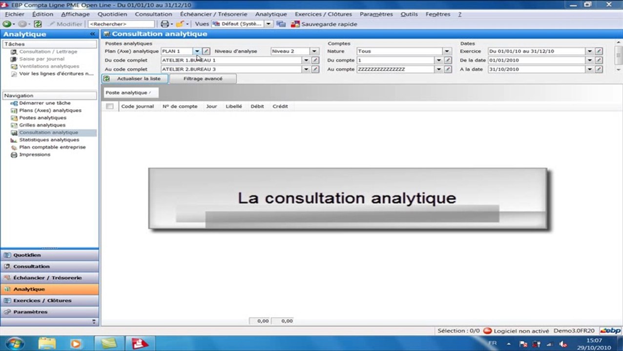 Tuto : L’interrogation des postes analytiques avec EBP Comptabilité Ligne PME