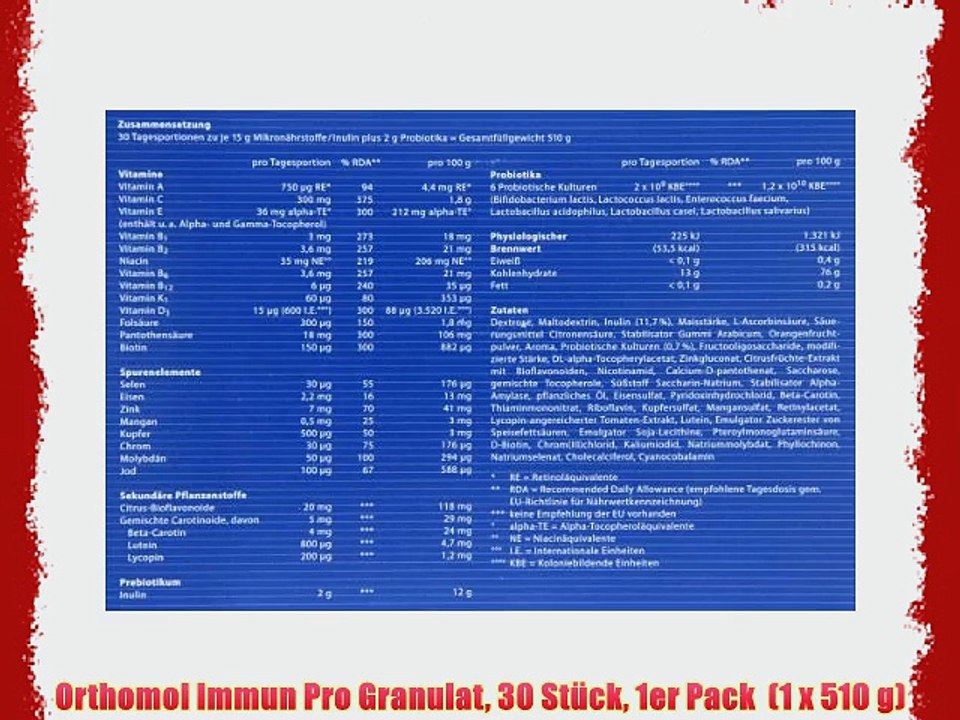 Orthomol Immun Pro Granulat 30 St?ck 1er Pack  (1 x 510 g)