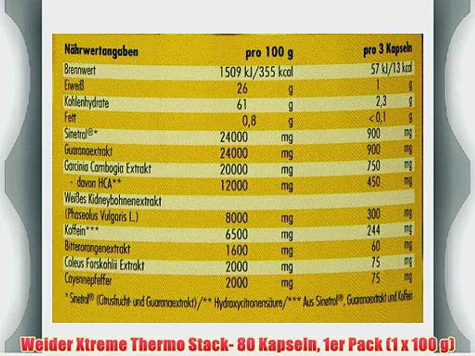 Weider Xtreme Thermo Stack- 80 Kapseln 1er Pack (1 x 100 g)