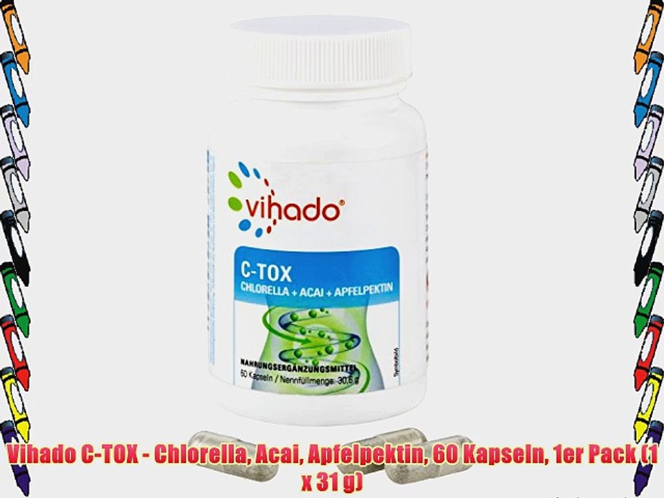 Vihado C-TOX - Chlorella Acai Apfelpektin 60 Kapseln 1er Pack (1 x 31 g)
