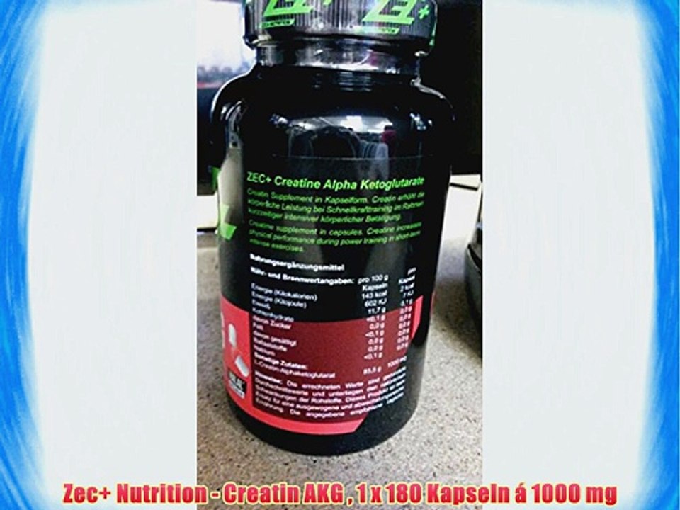 Zec  Nutrition - Creatin AKG  1 x 180 Kapseln ? 1000 mg