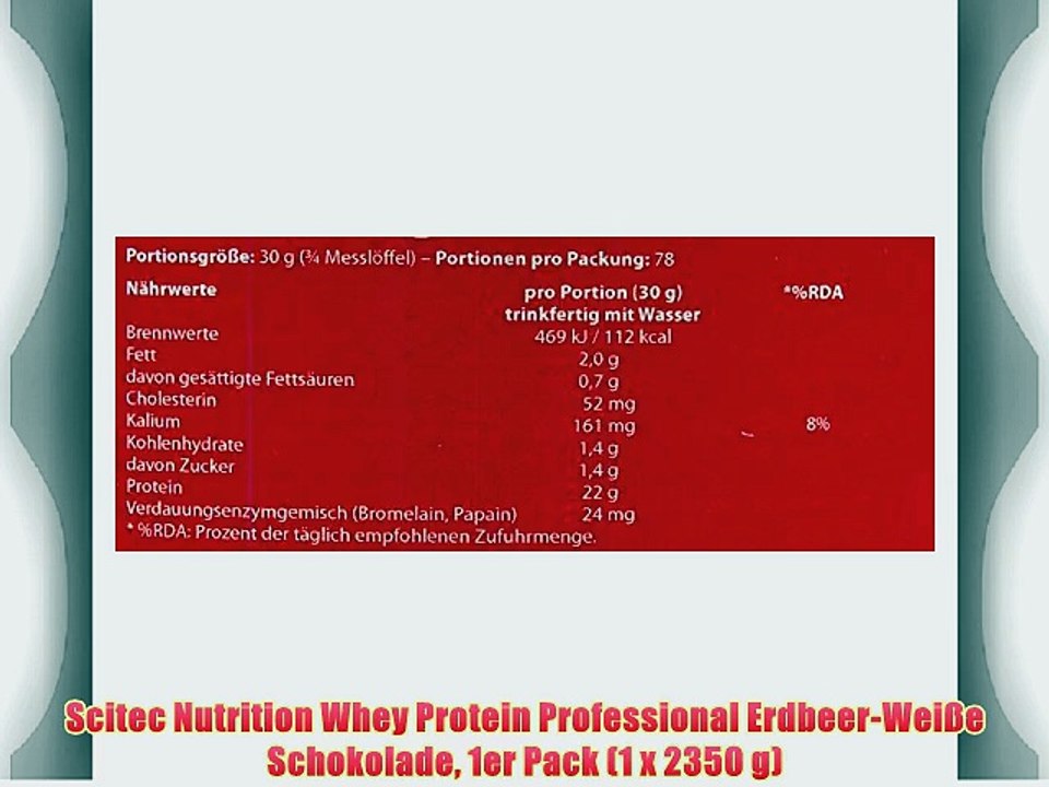 Scitec Nutrition Whey Protein Professional Erdbeer-Wei?e Schokolade 1er Pack (1 x 2350 g)
