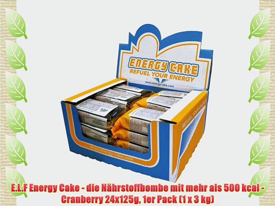 E.L.F Energy Cake - die N?hrstoffbombe mit mehr als 500 kcal - Cranberry 24x125g 1er Pack (1