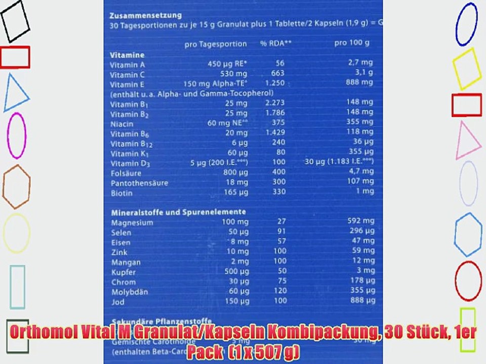 Orthomol Vital M Granulat/Kapseln Kombipackung 30 St?ck 1er Pack  (1 x 507 g)