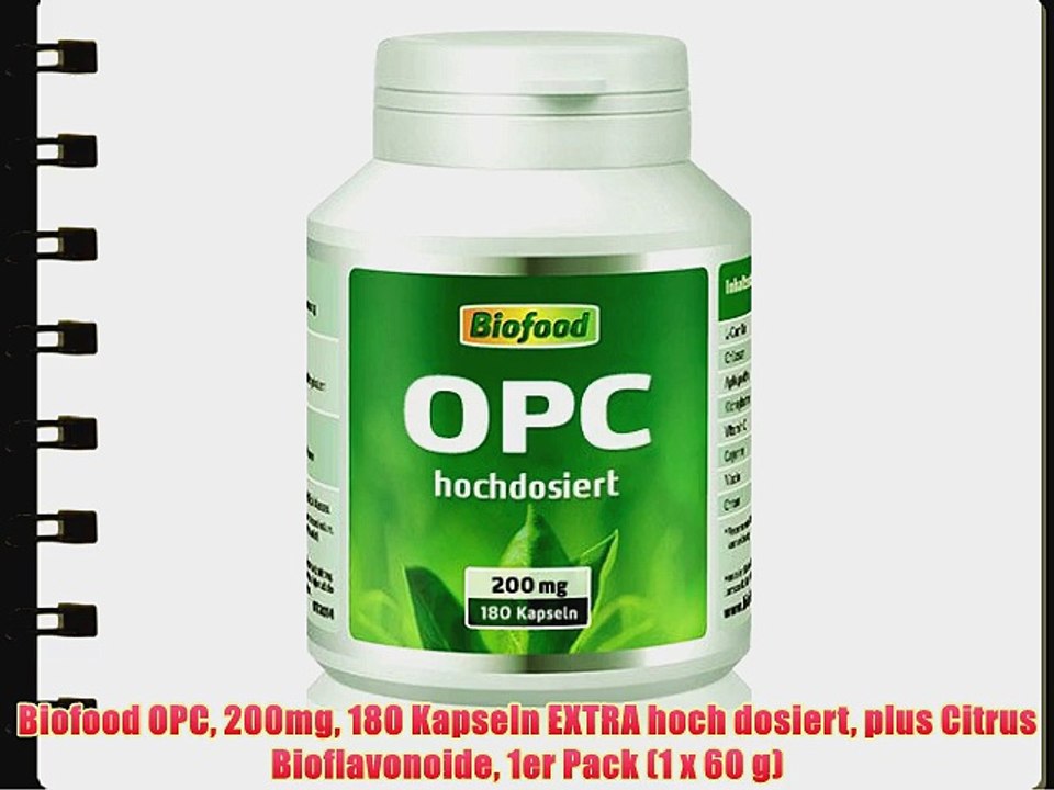 Biofood OPC 200mg 180 Kapseln EXTRA hoch dosiert plus Citrus Bioflavonoide 1er Pack (1 x 60