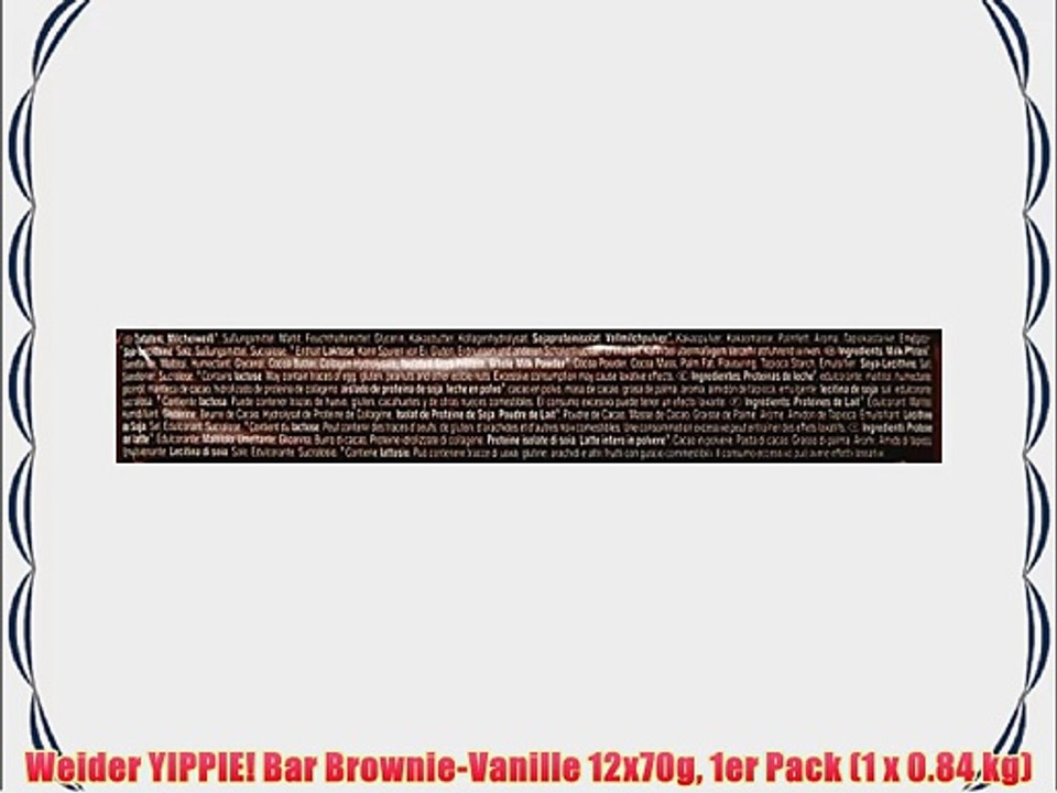 Weider YIPPIE! Bar Brownie-Vanille 12x70g 1er Pack (1 x 0.84 kg)