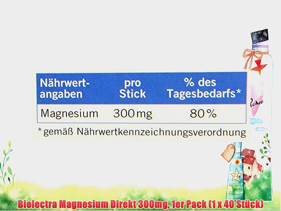 Biolectra Magnesium Direkt 300mg 1er Pack (1 x 40 St?ck)