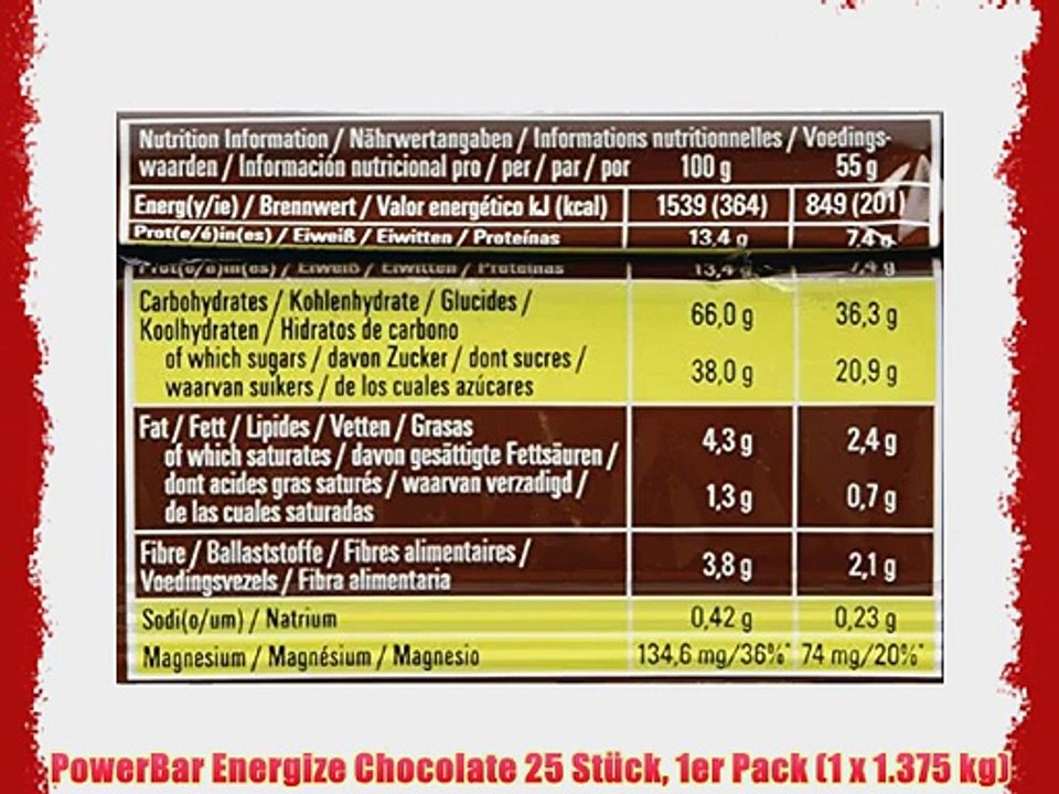 PowerBar Energize Chocolate 25 St?ck 1er Pack (1 x 1.375 kg)