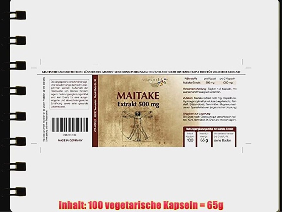 Vita World Maitake Extrakt 500mg 100 Kapseln Apotheken Herstellung