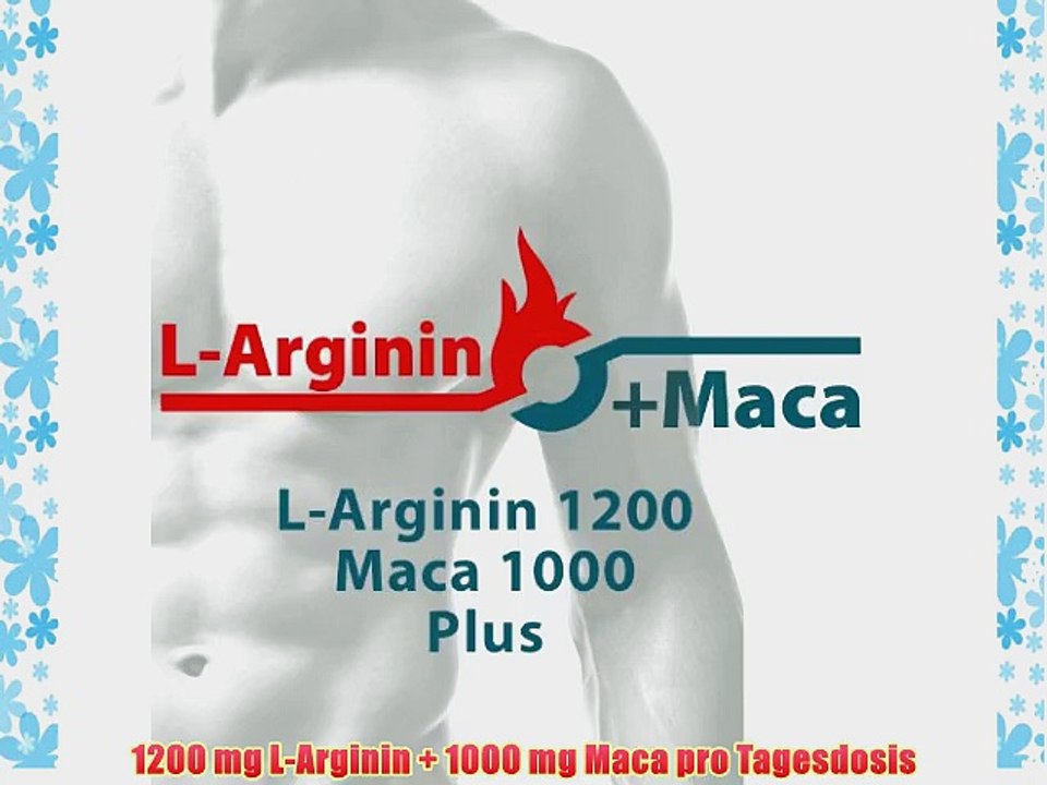 L-ARGININ 1200 mg plus MACA 1000 mg 120 Kapseln mit Avena Sativa Angelica sinensis Vitaminen