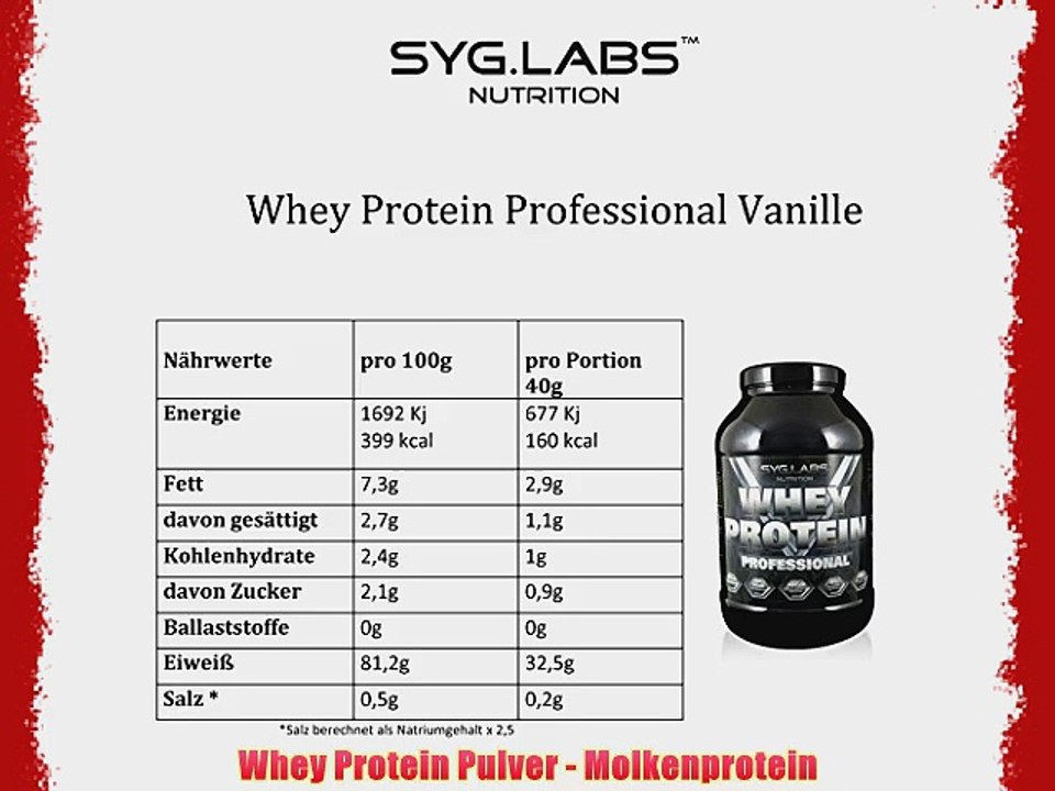 SygLabs Whey Protein Professional Vanille - 1000g Dose Molkenprotein