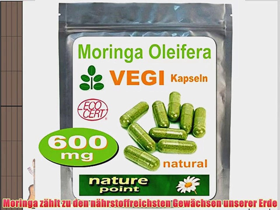 500 Moringa Oleifera VEGI Kapseln ? 600mg - 100% Vegane ?KO Rohkost (4x125)