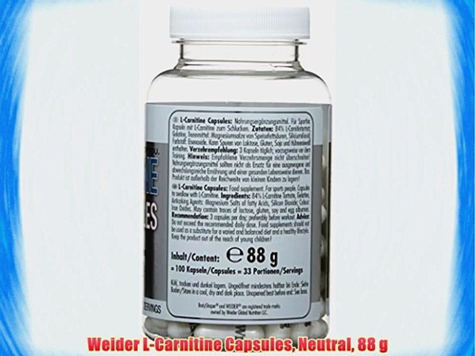 Weider L-Carnitine Capsules Neutral 88 g