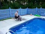 Paraplegic Uses Diving Board to Enter the Pool - DEMO 22