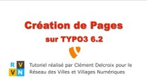 Tutoriel TYPO3 6.2 - Création de Pages