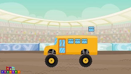 Monster Trucks  Monster Trucks for children   school bus monster trucks