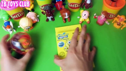 Spongebob Kinder Surprise Eggs Play Doh Peppa Pig Frozen Hello Kitty
