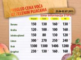 Cene voća na zelenim pijacama za period 29.06-03.07.2015.