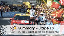 Summary - Stage 18 (Gap > Saint-Jean-de-Maurienne) - Tour de France 2015