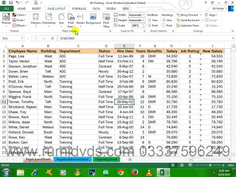 Ms Excel 2013 in urdu tutorials Page Setup