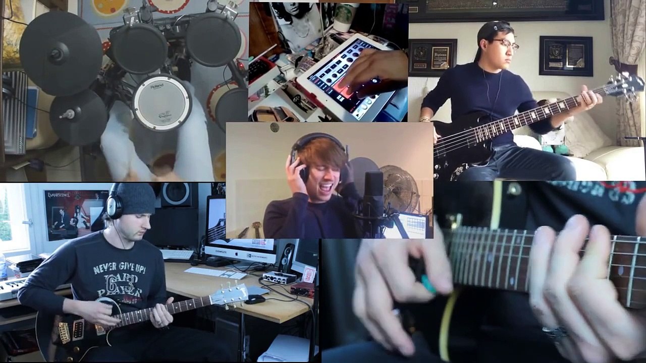 Linkin Park-One Step Closer-Split Screen Cover/Song Around The World (HD Metal)