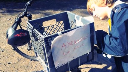 Young Entrepreneur Makes Money Selling Ad Space On His Bicycle