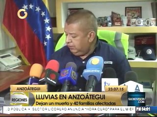 Un muerto y 40 familias afectadas tras lluvias en Anzoátegui
