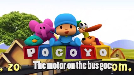 Wheels on the bus go round and round song | Peppa Pig Pocoyo English Children Songs