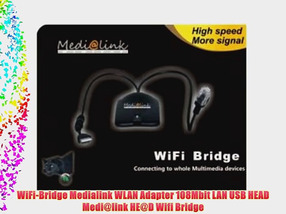 WiFi-Bridge Medialink WLAN Adapter 108Mbit LAN USB HEAD Medi@link HE@D Wifi Bridge