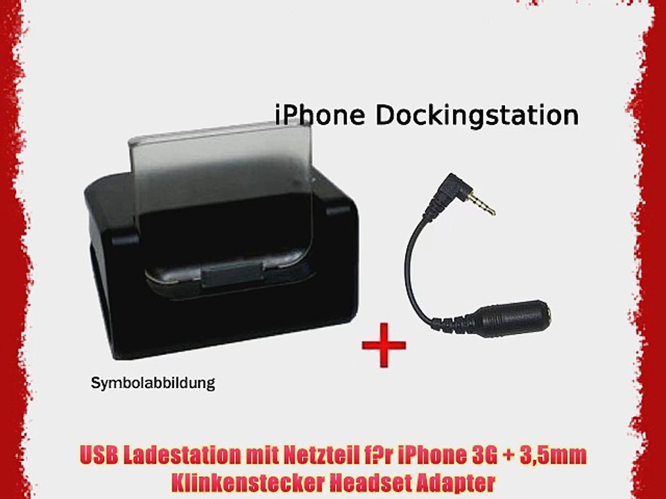 USB Ladestation mit Netzteil f?r iPhone 3G   35mm Klinkenstecker Headset Adapter