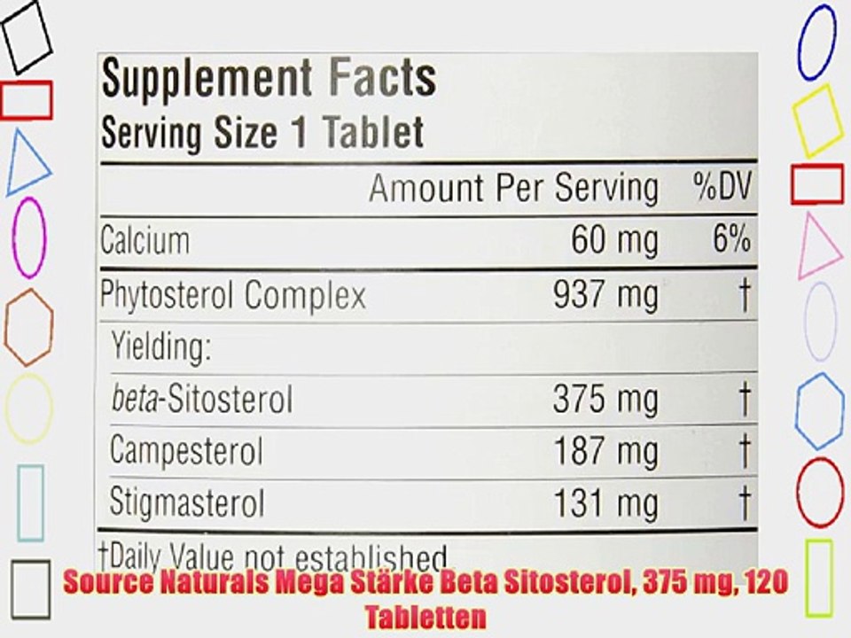 Source Naturals Mega St?rke Beta Sitosterol 375 mg 120 Tabletten
