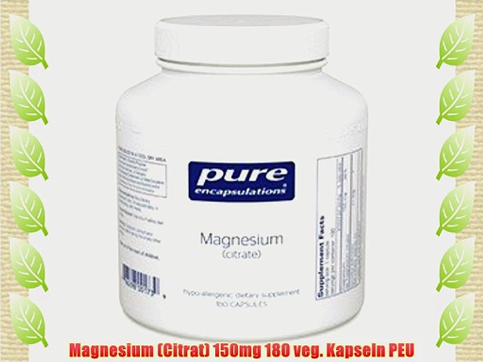 Magnesium (Citrat) 150mg 180 veg. Kapseln PEU