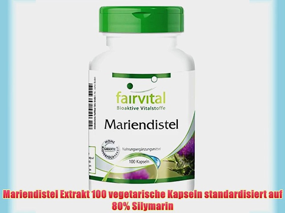 Mariendistel Extrakt 100 vegetarische Kapseln standardisiert auf 80% Silymarin