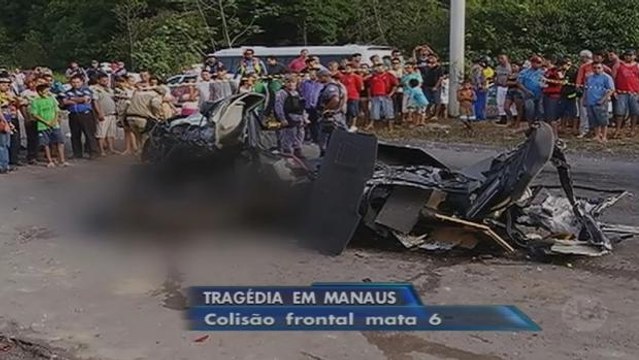 Acidente entre ônibus e carro mata seis pessoas em Manaus