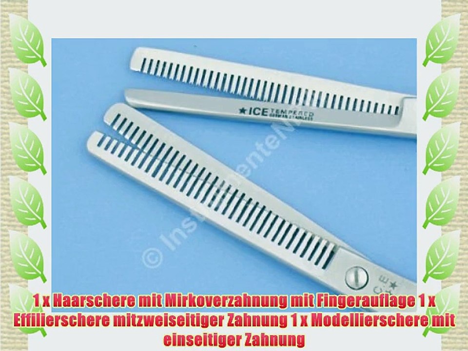 3 teiliges Haarscheren Set mit Friseurschere -Modellierschere - Effilierschere - Haarschneideschere
