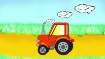 Learning numbers with a tractor! Vehicles for children  Developing cartoon