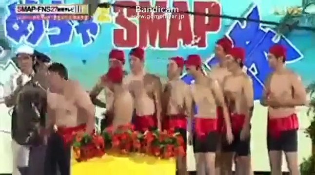 FNS27時間テレビ　SMAPキムタクとめちゃイケ三中元克の相撲でキムタク怪我