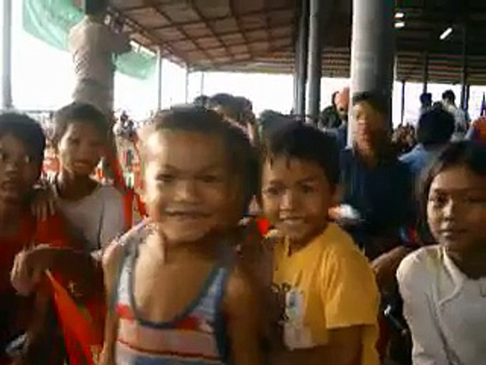 Khmer Kids at a kickboxing match in Koh Kong, Cambodia