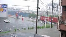 2009年8月9〜10日ゲリラ豪雨による道路冠水（川口市）