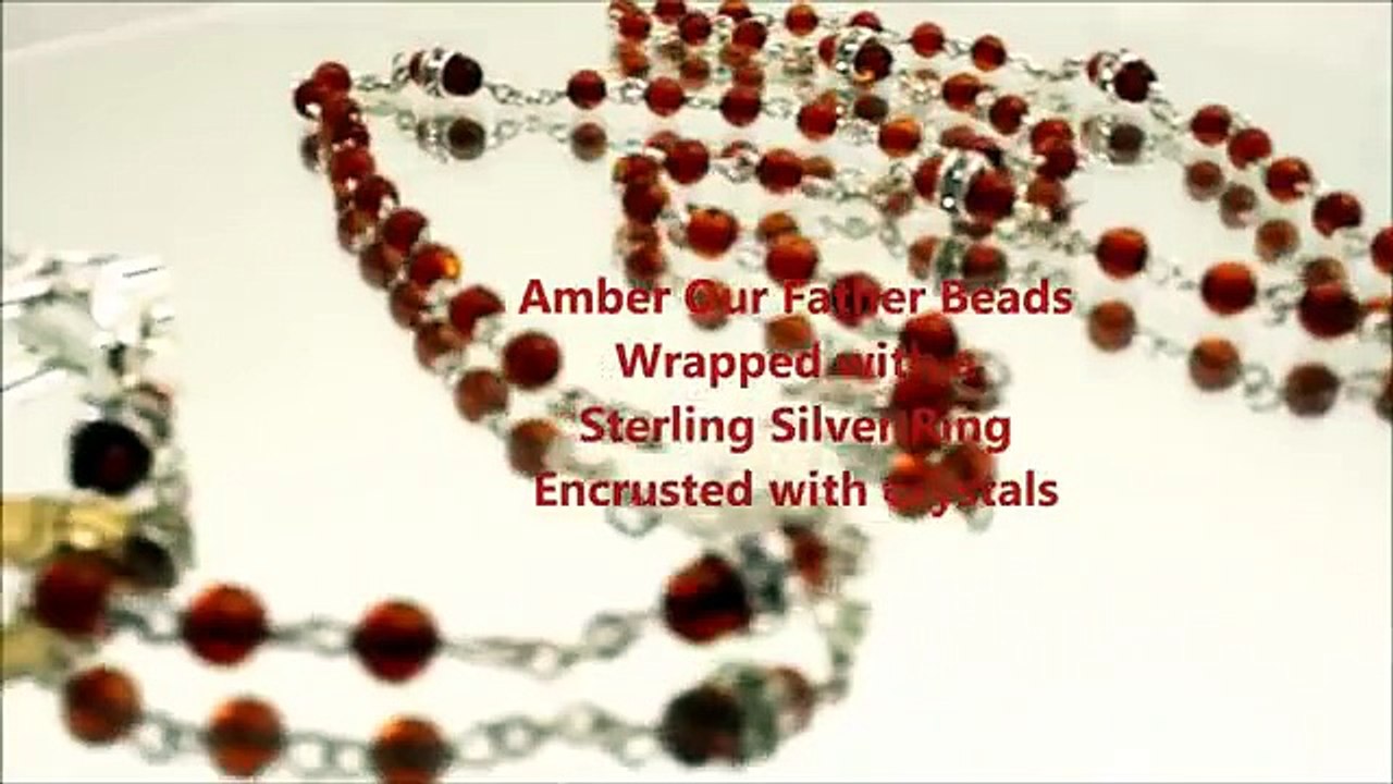 Genuine Amber Beads with Sterling Silver Rosary