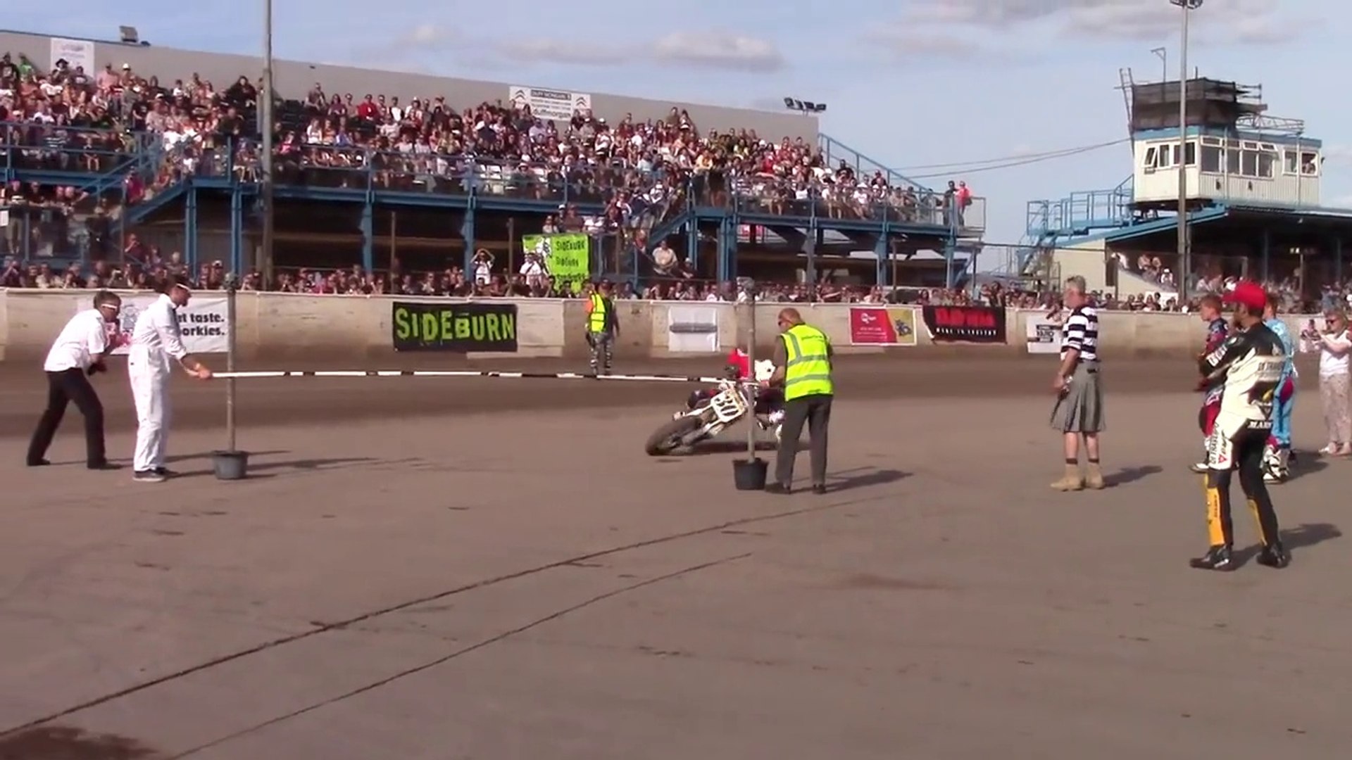 ⁣Motorcycle Limbo - insane biker's tricks