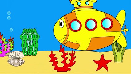 Educative cartoon for kids about submarine