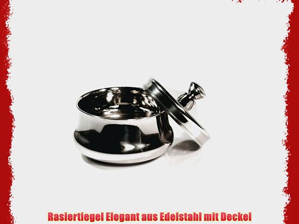 Rasiertiegel Elegant aus Edelstahl mit Deckel