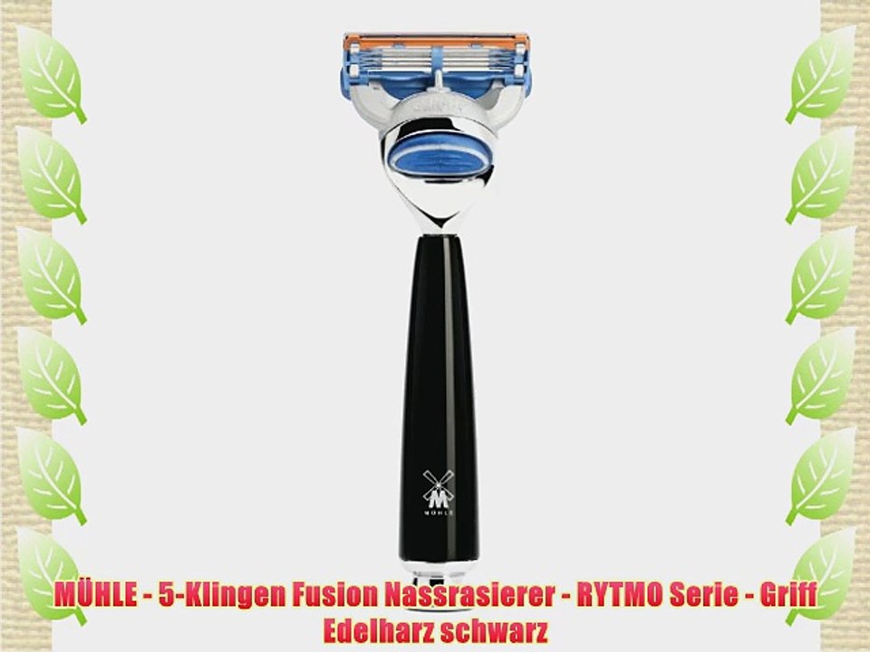 M?HLE - 5-Klingen Fusion Nassrasierer - RYTMO Serie - Griff Edelharz schwarz